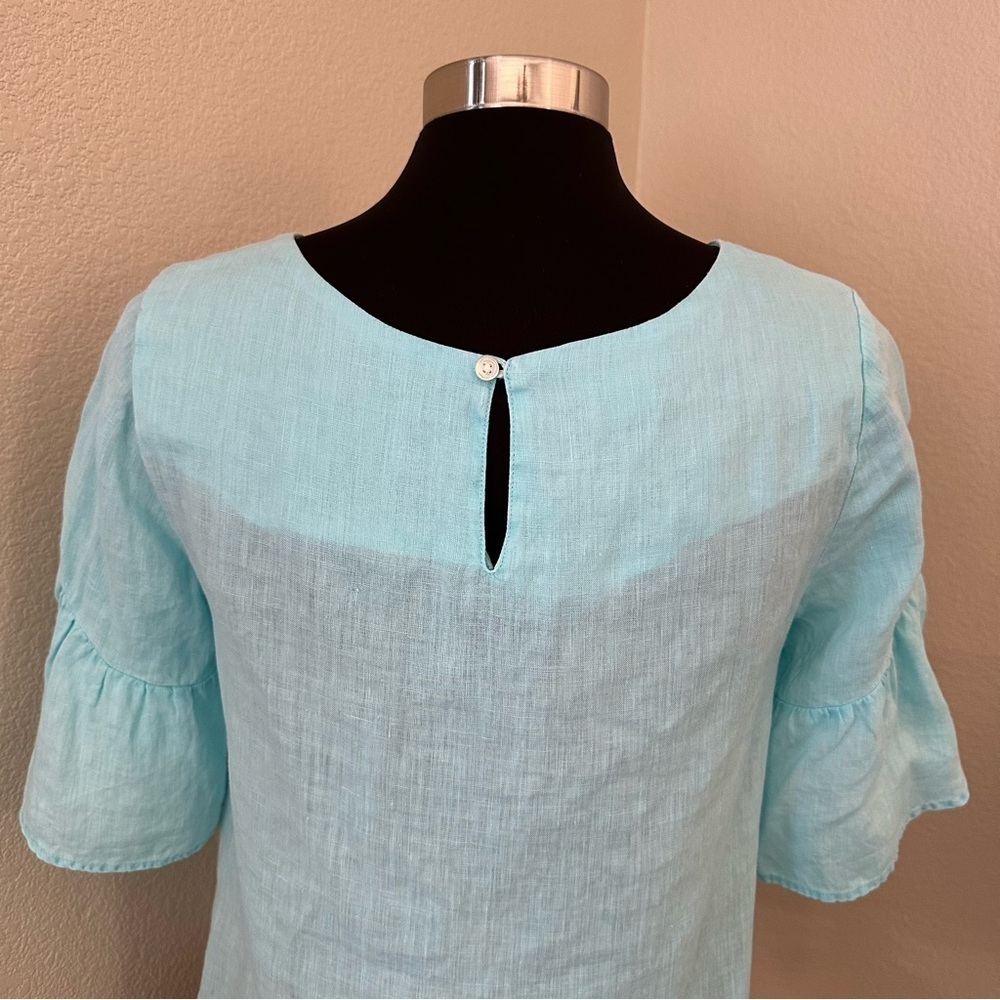 Sundance 100% Linen Teal Willa Whisper Blouse Size S - Picture 8 of 11